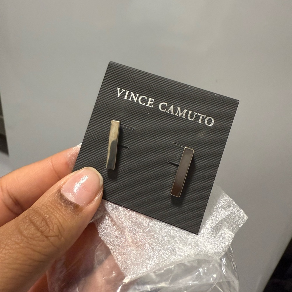 FLASH SALE! Vince Camuto Silver Earrings Minimalist Bar Studs